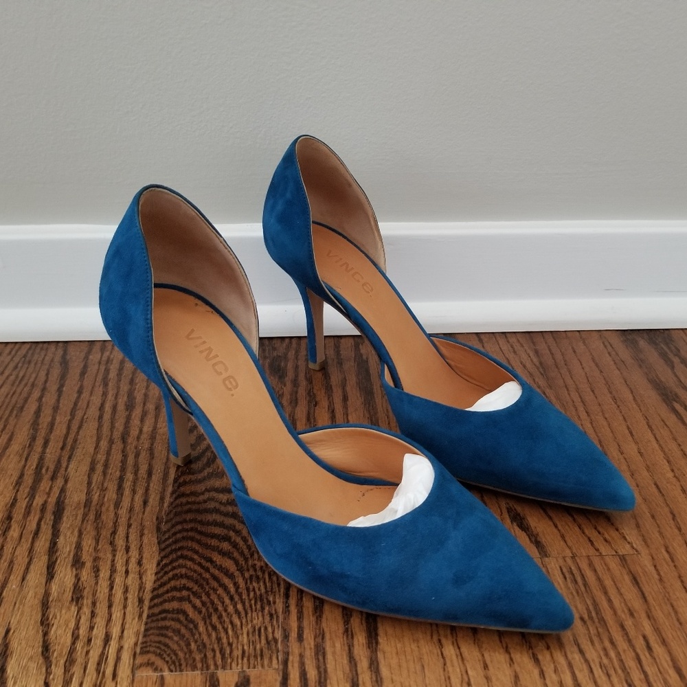 VINCE Suede D'Orsay Blue Pumps 39